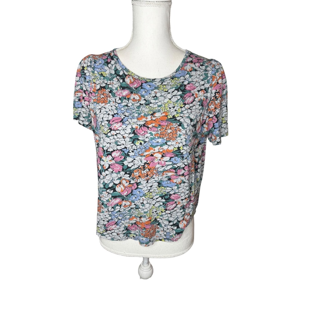 Anthropologie Limited Edition Conversations Lily Pad Floral Puff Sleeve Tee M
